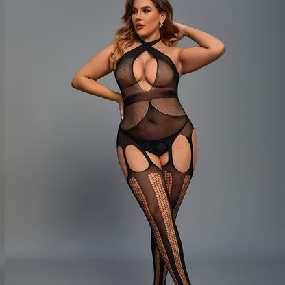 See-through Underwear Plus-Size Mesh Lingerie Sexy Erotic Bodysuit