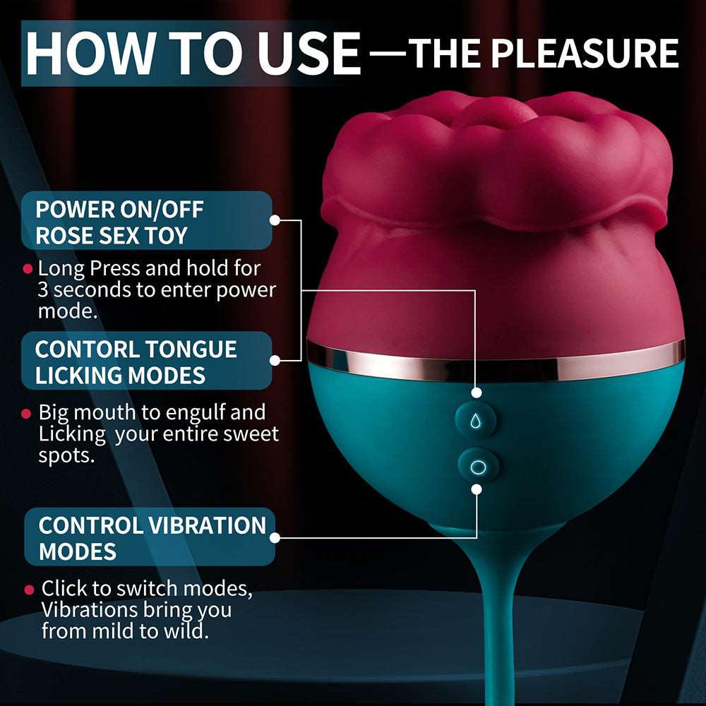 Quusvik - Big Mouth Vibrator 3 In1 Tongue Licking Suction G Spot Vibrator With Vibrating Dildo