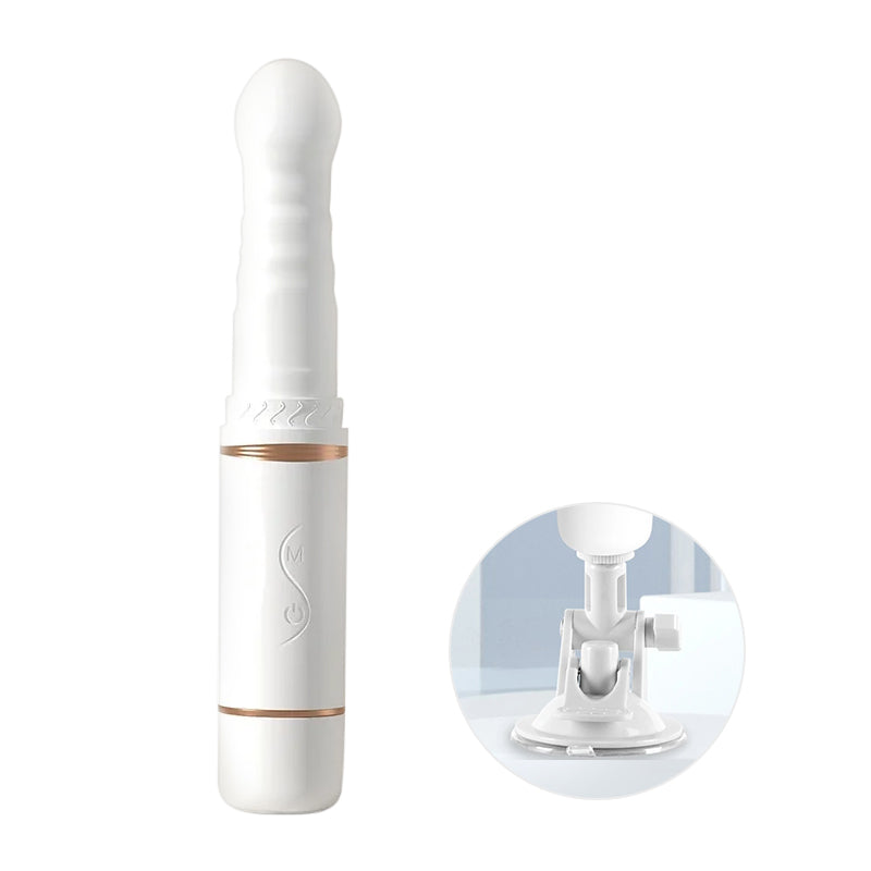 Quusvik - Women's Attached Suction Cup Masturbator, Retractable Vibrating Heating Function - Quusvik