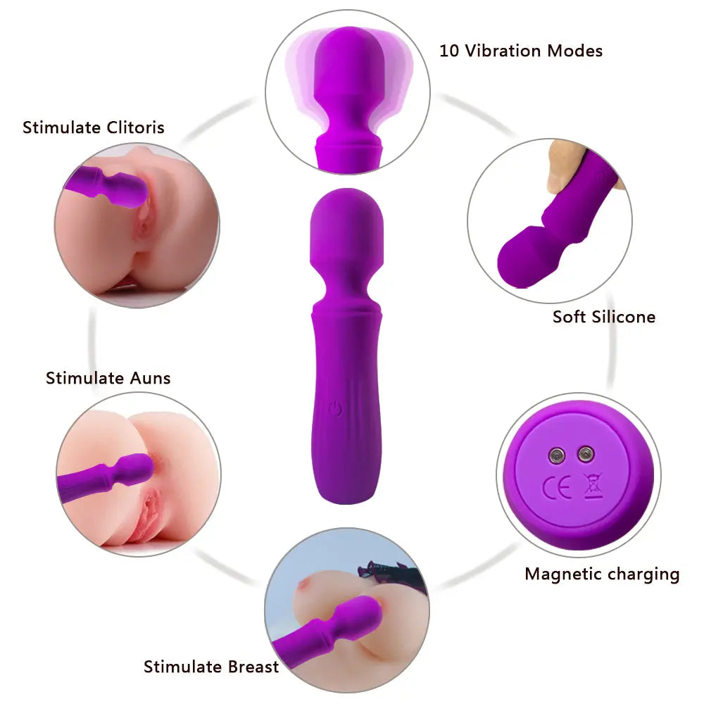 Quusvik rechargeable mini AV vibration massage stick for female masturbation with silicone all-inclusive glue and non-shaking hand design9