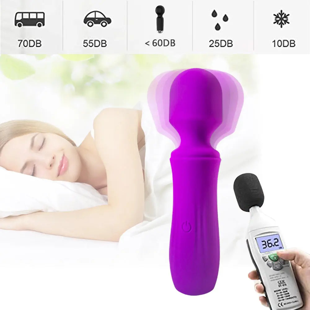 Quusvik rechargeable mini AV vibration massage stick for female masturbation with silicone all-inclusive glue and non-shaking hand design1