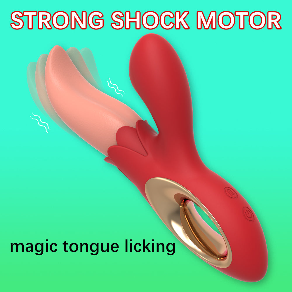 Quusvik - Multiple Frequency Conversion Sucking / Tapping Rose Tongue-licking Vibrator