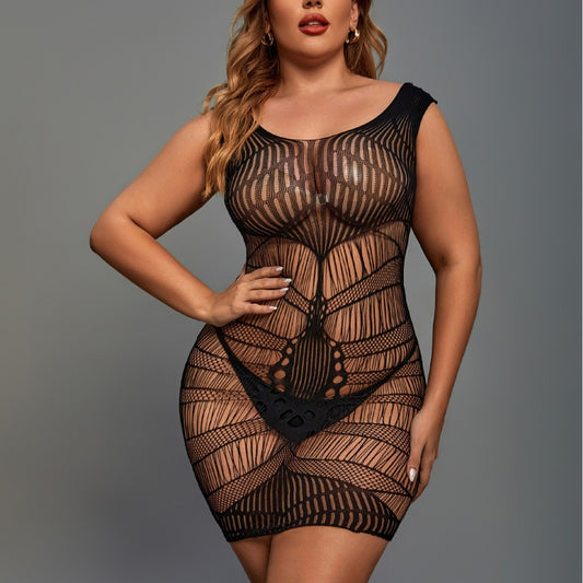 Sexy Free Jumpsuit Sheer Cutout Erotic Netting Wear