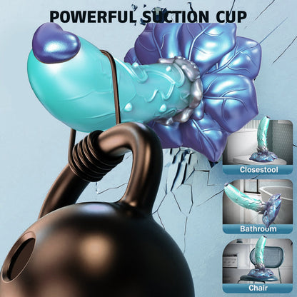 Rose Silicone Dildo – Cute Alien Anal Plug with Textured Design & Suction Cup