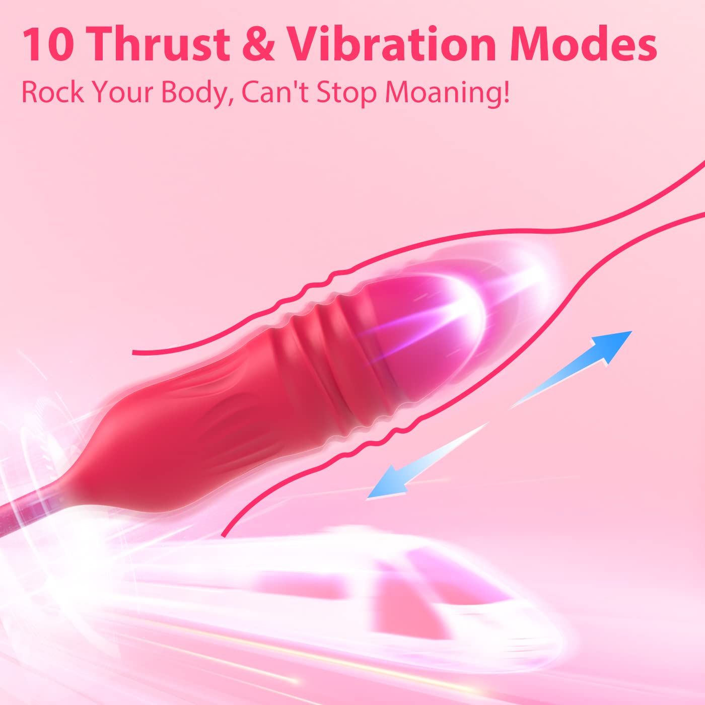 Quusvik - Rose Female Tongue Licking Egg Jumping Telescopic Masturbation Device Double-headed Vibrating Sex Toy