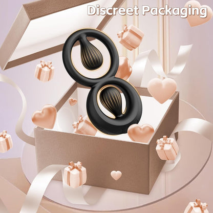 Vibrating Dual Cock Ring with Adjustable Beads