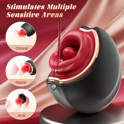 Quusvik - Upgraded Rose Mouth-Shaped Vibrator | Biting, Licking & Clitoral Stimulation