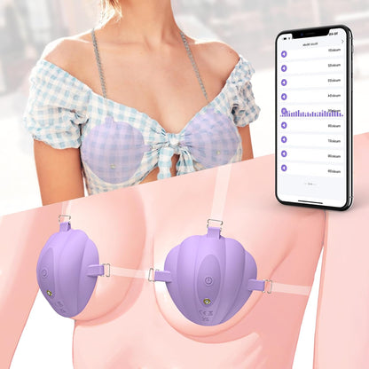 Shell Nipple Vibrator – App-Controlled Suction & Vibrating Nipple Massager with Adjustable Straps