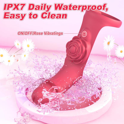 2-in-1 Rose Finger Vibrator – 9-Mode G-Spot & Clitoral Stimulator, Waterproof & Rechargeable