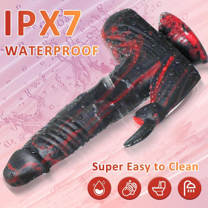 Quusvik Rabbit 5-in-1 Thrusting Rotating Dildo with Heating & Remote Control – G-Spot & Clit Stimulator