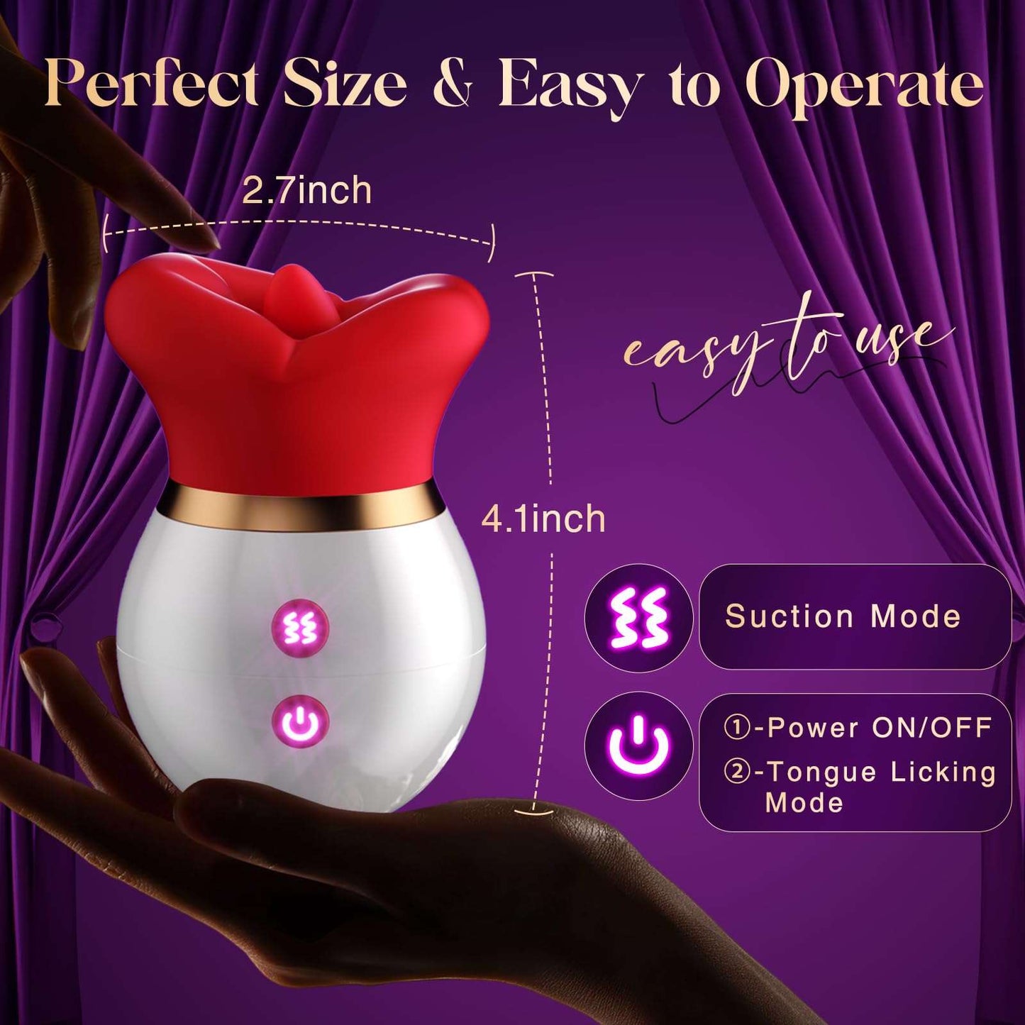 Quusvik - 3IN1 Big Mouth Shaped Sex Toy Sucking Vibrator Adult Toys