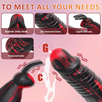 Quusvik Rabbit 5-in-1 Thrusting Rotating Dildo with Heating & Remote Control – G-Spot & Clit Stimulator