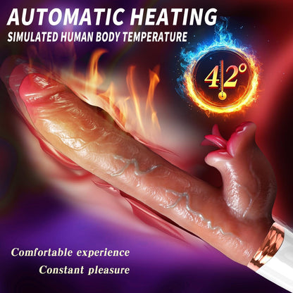 Quusvik 11.6-Inch Realistic Pleasure Vibrator with 4-in-1 Modes