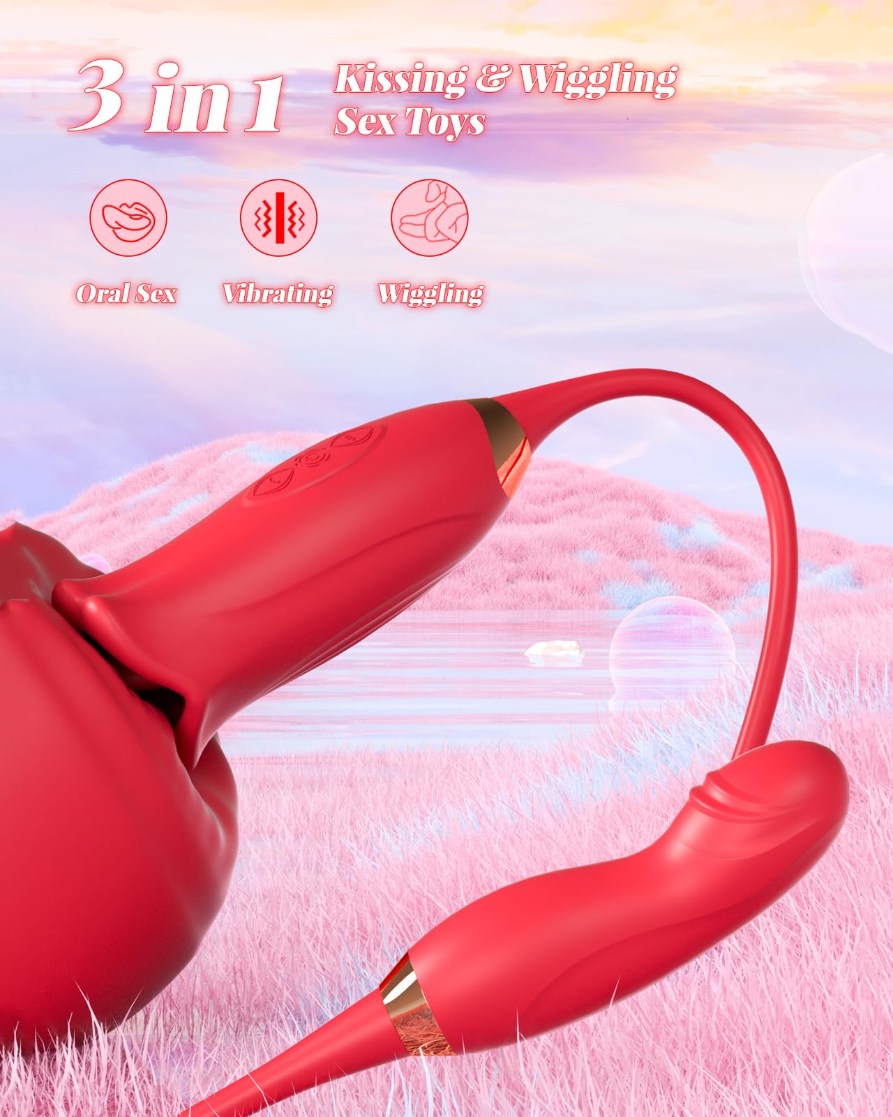 Quusvik -Rose Muncher Powerful Sucking Vibrator Dildo Women's Tongue Licking