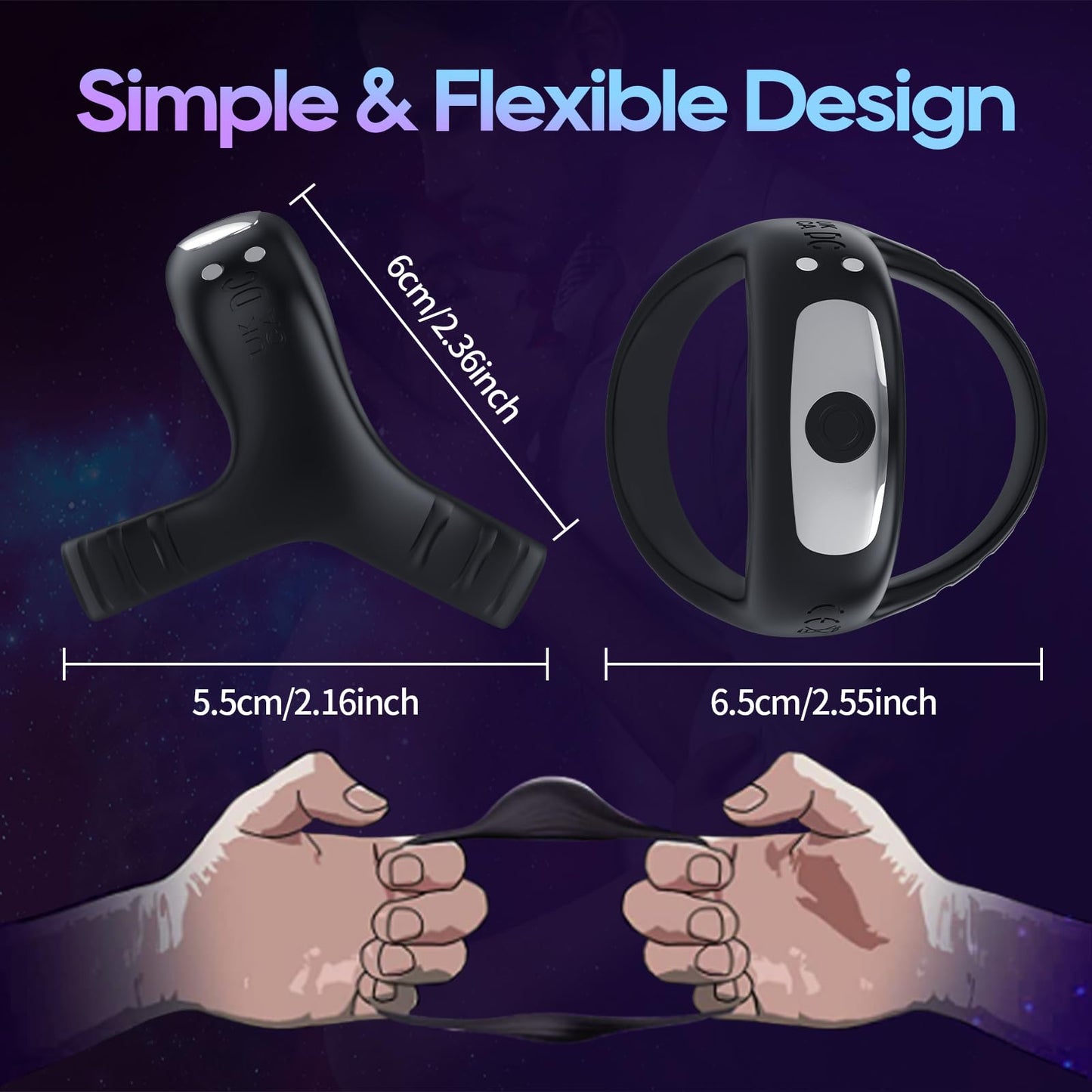 Quusvik - Vibrating Cock Ring with APP, Triangular Penis Ring with 10 Vibration Modes