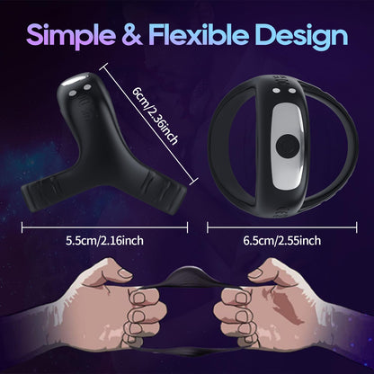 Quusvik - Vibrating Cock Ring with APP, Triangular Penis Ring with 10 Vibration Modes