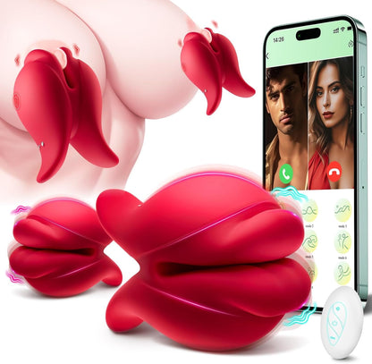 BDSM Mouth-Shaped Nipple & Clitoral Stimulator – APP & Remote Control