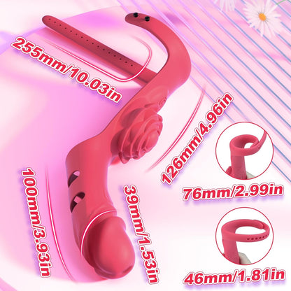 2-in-1 Rose Finger Vibrator – 9-Mode G-Spot & Clitoral Stimulator, Waterproof & Rechargeable