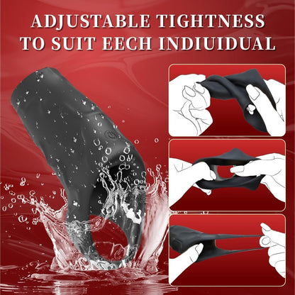 Quusvik - Remote-Controlled Vibrating Penis Sleeve – 10-Mode Silicone Enhancer with Precision G-Spot & P-Spot Stimulation