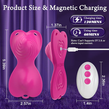 Butterfly Ride-On G-Spot Vibrator – Dual Motor, APP & Remote Controlled Cushion Toy, 9+9 Vibration Modes, Waterproof