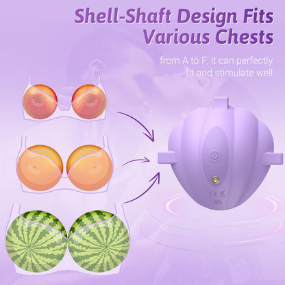 Shell Nipple Vibrator – App-Controlled Suction & Vibrating Nipple Massager with Adjustable Straps