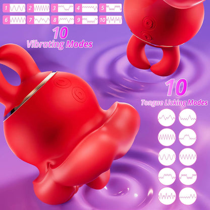 Quusvik Big Mouth 2-in-1 Tongue Vibrator – 10 Licking & Vibrating Modes for Ultimate Clitoral Stimulation