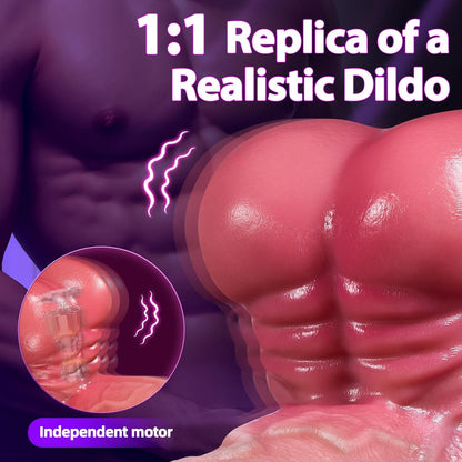 Quusvik - 5-in-1 Realistic Muscular Thrusting Rotation Dildo | Wireless Control & Suction Cup