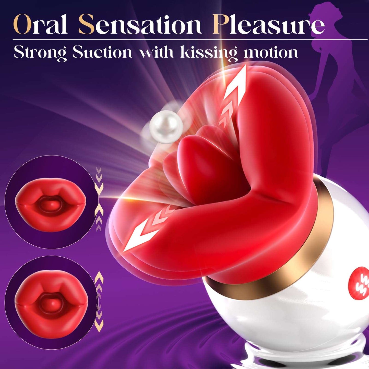 Quusvik - 3IN1 Big Mouth Shaped Sex Toy Sucking Vibrator Adult Toys