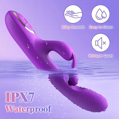 Quusvik 3-in-1 Rabbit Vibrator with 360° Rotation and Clitoral Stimulation