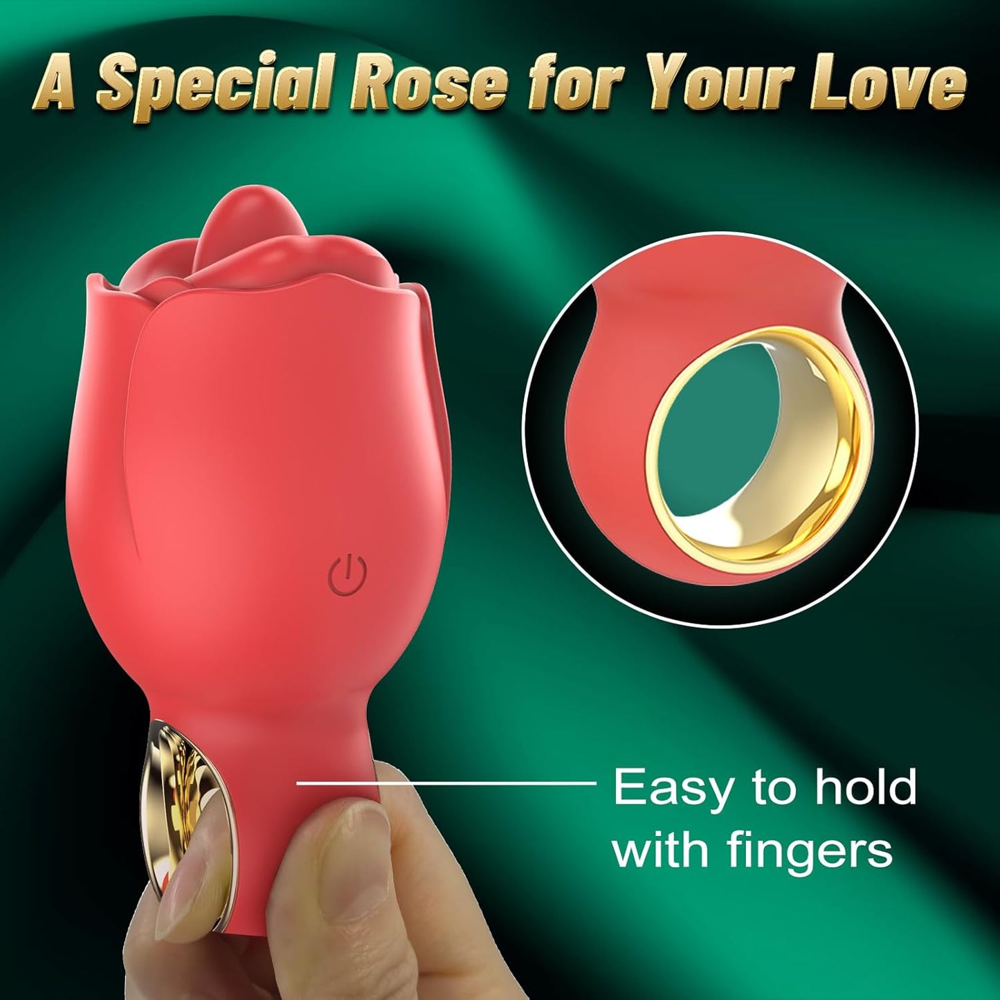 Quusvik Rose Sex Toy with 360° Rotated Licking Tongue Mouth