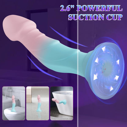 Quusvik 7,5 Zoll realistischer Silikondildo – Saugnapf, 9 Vibrationsmodi, ferngesteuert, wasserdicht und wiederaufladbar
