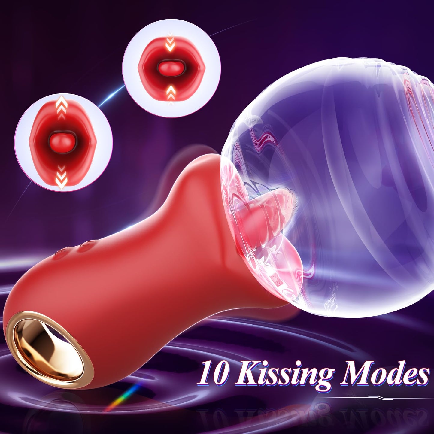 Quusvik - 3IN1 Handle Mouth-Shaped 10 Tongue Licking Kissing