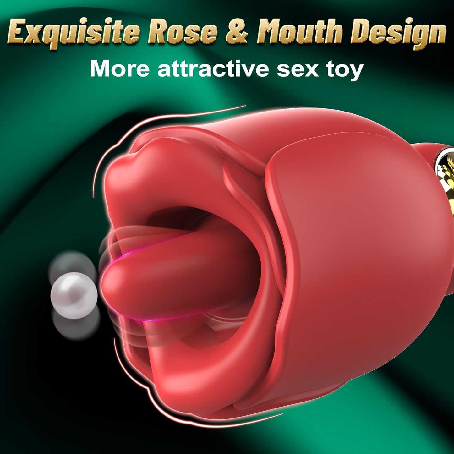 Quusvik Rose Sex Toy with 360° Rotated Licking Tongue Mouth