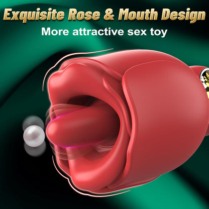 Quusvik Rose Sex Toy with 360° Rotated Licking Tongue Mouth
