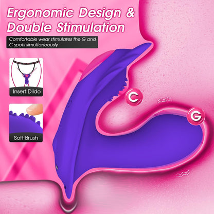 Wiederaufladbarer Höschenvibrator mit zwei Motoren für Frauen – App-gesteuert, 9 Vibrationsmodi, tragbar und diskret 