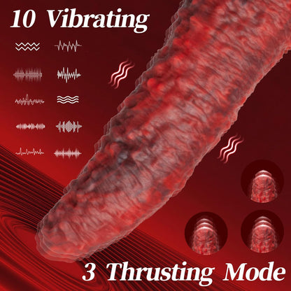 Quusvik - 9.5-Inch Monster Tongue Thrusting Dildo Vibrator | Remote-Controlled Pleasure