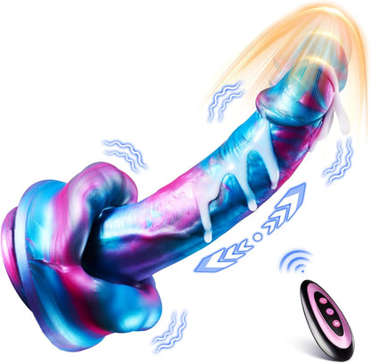 Quusvik 9” Big Mouth Fantasy Dildo Vibrator – 3 Thrusting, 7 Vibration & Heating Modes