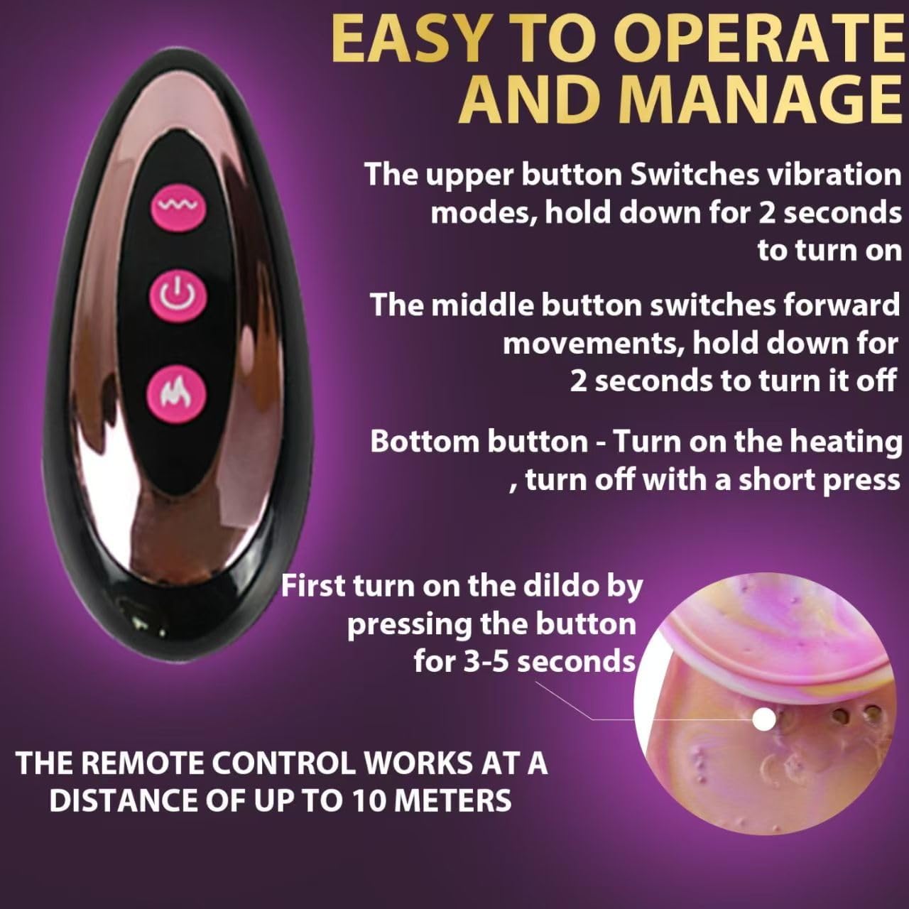 Quusvik 9" Monster Fantasy Dildo – 10 Thrusting & 10 Vibration Modes, Heating, Suction Cup, Remote Control, Harness-Compatible