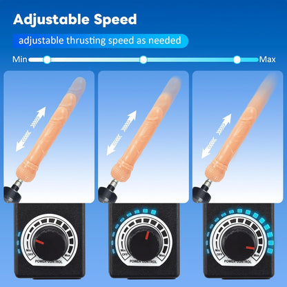 Quusvik Automatic Thrusting Pleasure Machine with Suction Cup and Dildo Attachments