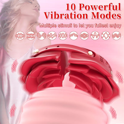 Rose Nipple Vibrator Clamps – 10-Mode Remote-Controlled Wearable Sex Toy, Waterproof & Rechargeable