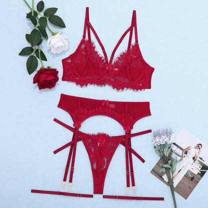 Mesh Stitching Lace Garter Sexy Lingerie Fun Suit