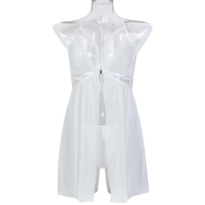 White Pure Desire Straps Tulle Sexy Transparent Lingerie