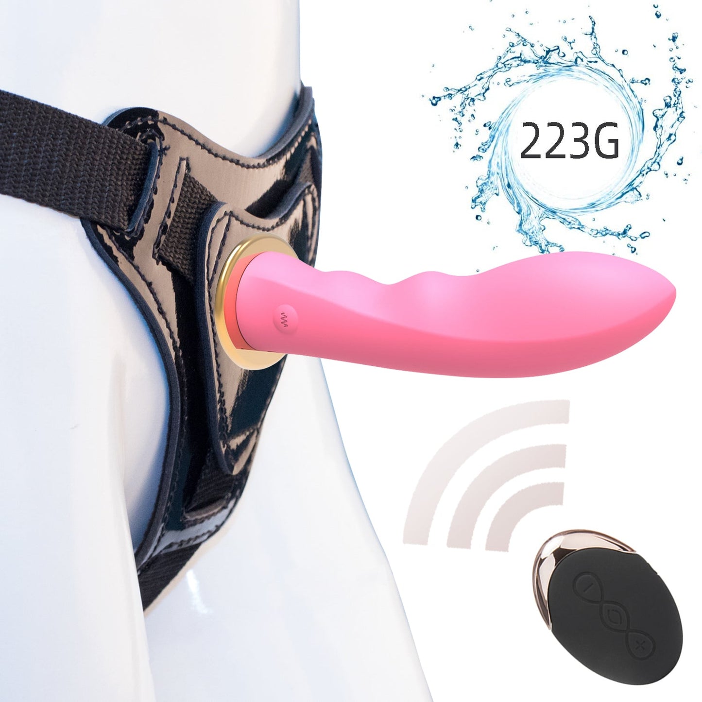 Wireless Remote USB Rechargeable Strap On Dildo