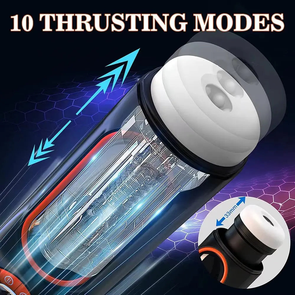 Quusvik Men's Automatic Retractable Sucking Heating Vagina Masturbation Cup Sex Toy2