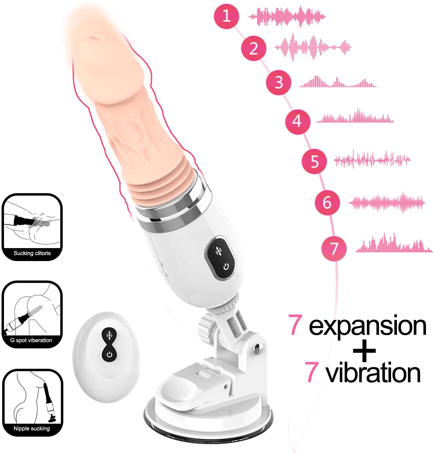 Quusvik - Small Dildo Machine Suction Cup Vibrant Toys with Remote Control