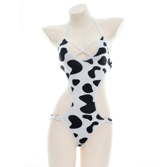 Polka Dot Cow Print Bikini Sexy Bodysuit