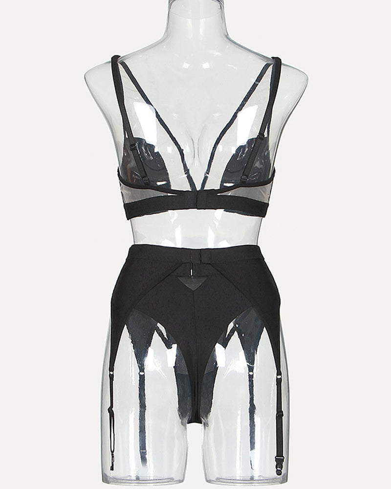 Exotic Gloves Mesh Lingerie Sets