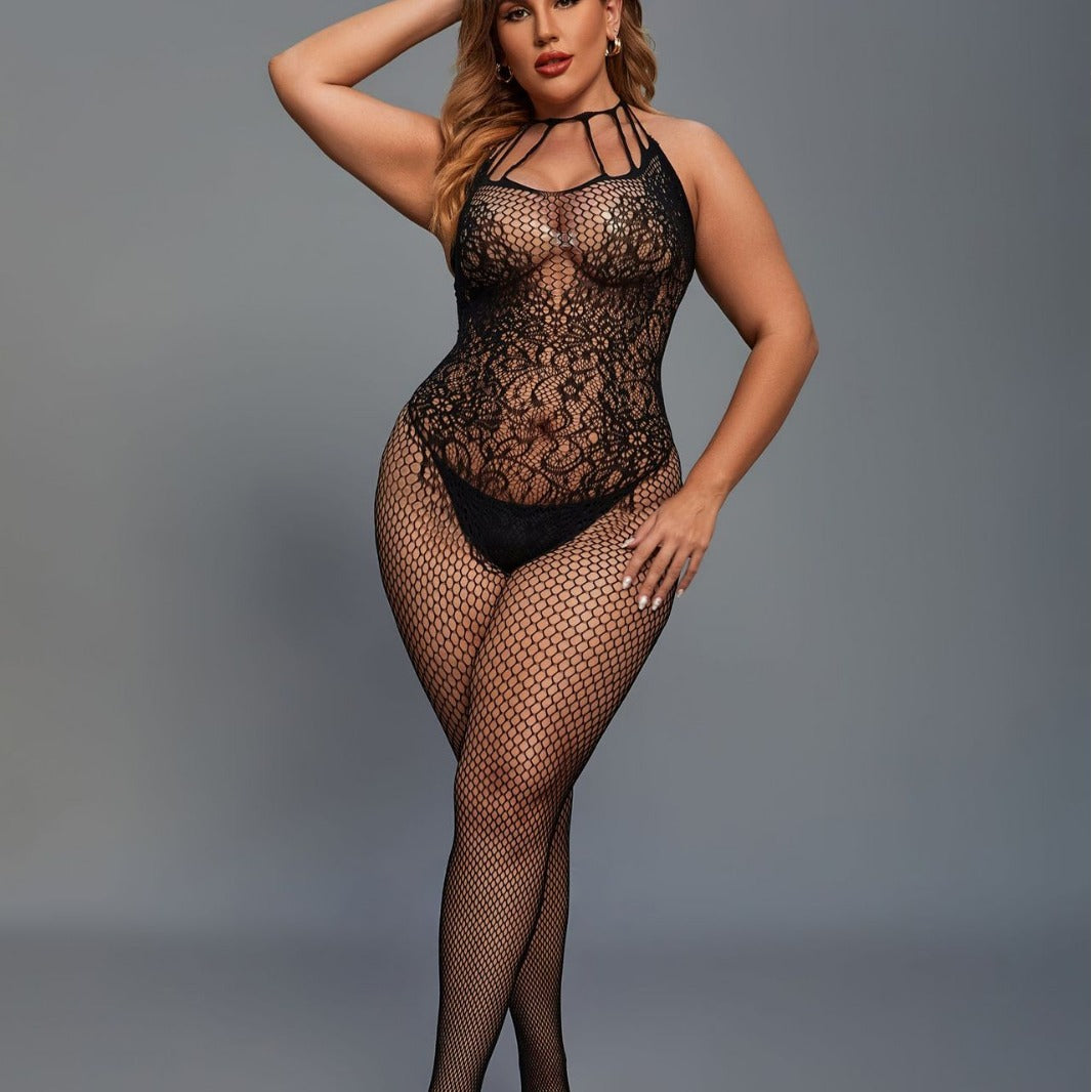 Open Crotch Free off Sexy Siamese Underwear Sheer Cutout Fishnet Clothes