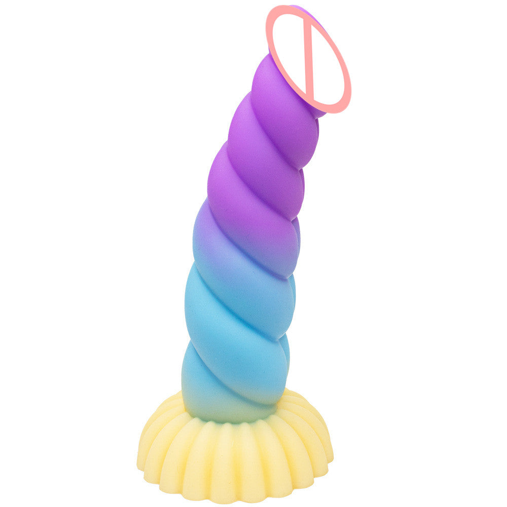 Colorful Braid Dildo Vibrator Liquid Silicone Anal Plug