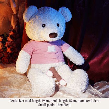 Teddy Bear Plush Sex Machine – App-Controlled, 11 Vibration & 7 Telescopic Modes, Heating, Waterproof